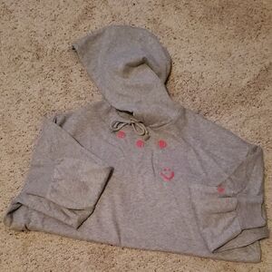 Gray Hoodie with Pink Accents